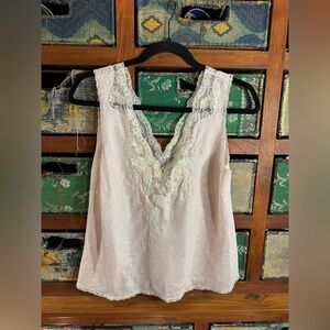 Vintage America Cream Lace Trim Camisole